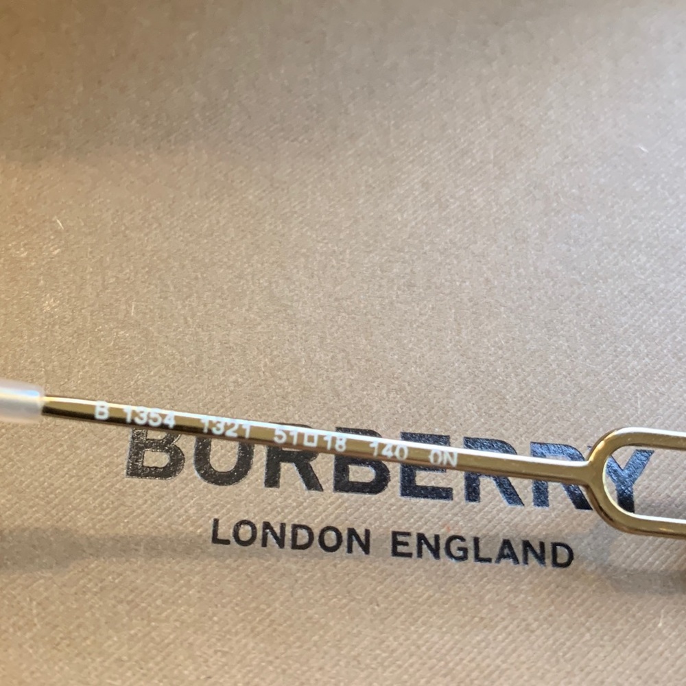 ๐ฅSOLD๐ฅAuthentic BURBERRY 51mm half rim logo Metal optical glasses - Picture 10 of 15